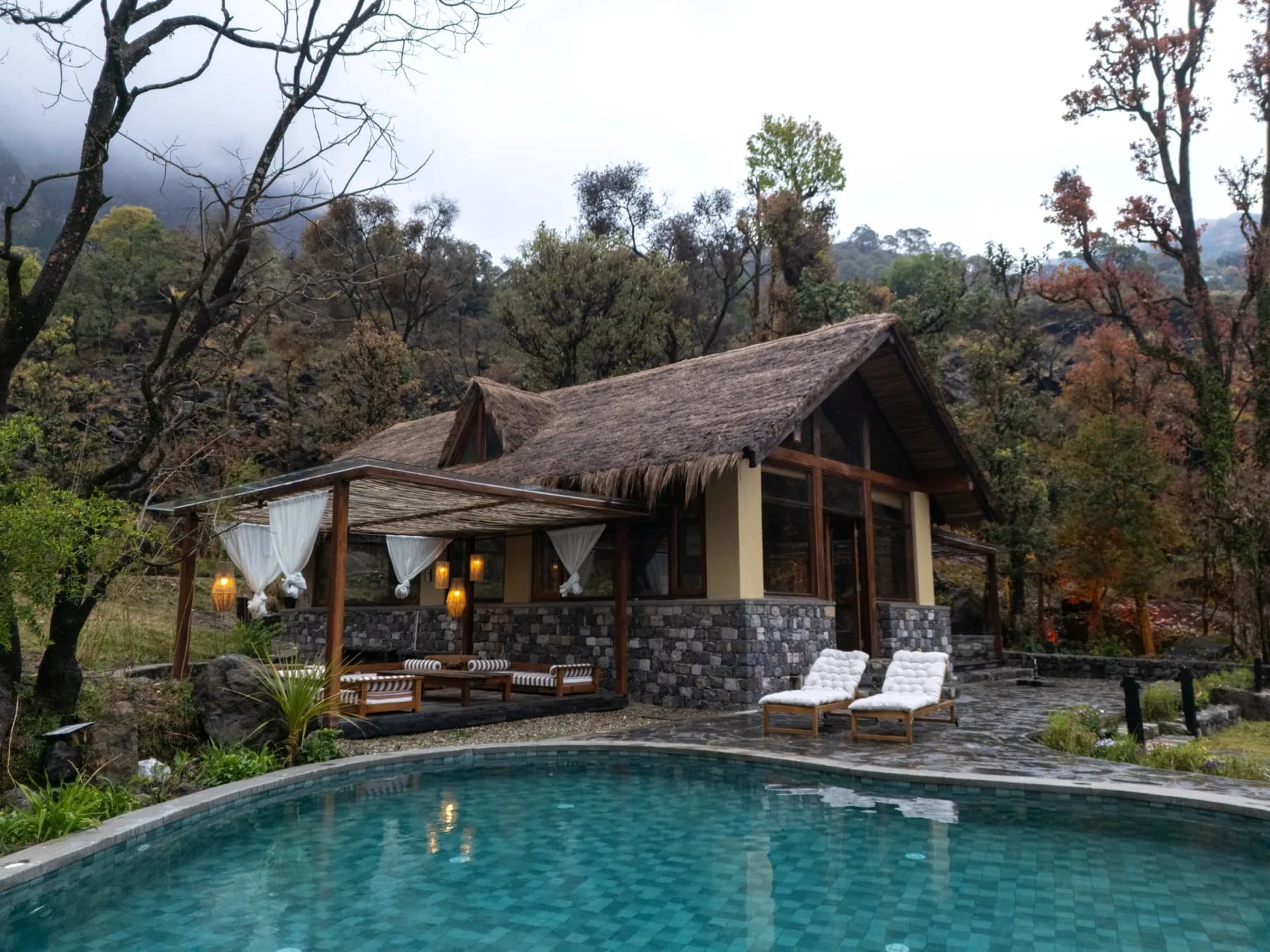 Villa with private pool and forest backdrop at Kaansya